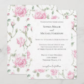 Invitation Joli romantique Roses Roses Roses Roses Rose Flora (Devant / Derrière)