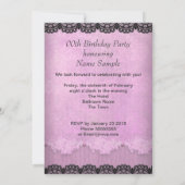 Invitation Joli rose Anniversaire Rose Hi Heel Black Lace (Dos)
