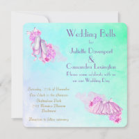 Joli rose Aquarelle Ballet thème Mariage