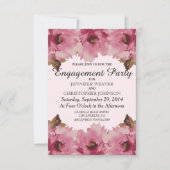 Invitation Joli rose Aquarelle Fleurs Motif (Devant)