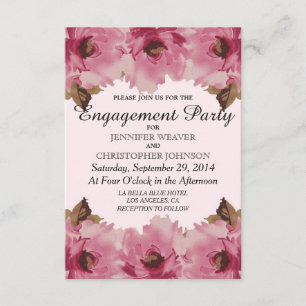 Invitation Joli rose Aquarelle Fleurs Motif