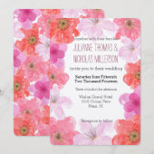 Invitation Joli rose Aquarelle Mariage Floral (Devant / Derrière)