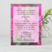 Invitation joli rose azalea fleurs Christian mariage invit (Debout devant)