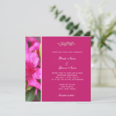 Invitation Joli rose azalea fleurs mariage (Debout devant)