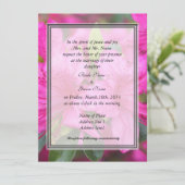 Invitation joli rose azalea fleurs mariage (Debout devant)