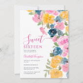 Invitation Joli rose chic fleurs sauvages floral chic doux 16 (Devant)