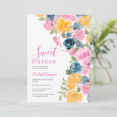 Invitation Joli rose chic fleurs sauvages floral chic doux 16 (Debout devant)