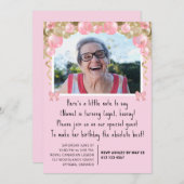 Invitation Joli rose Custom 100e anniversaire (Devant / Derrière)