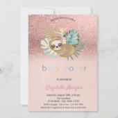 Invitation Joli Rose dormant Baby shower Gold Bokeh (Devant)