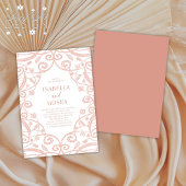 Invitation Joli Rose doux Or Floral Mariage dentelle