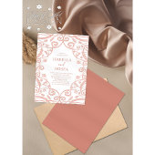 Invitation Joli Rose doux Or Floral Mariage dentelle