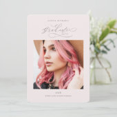 Invitation Joli Rose Dusty Deux Fête de Graduation Photo (Debout devant)