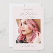 Invitation Joli Rose Dusty Deux Fête de Graduation Photo (Devant)