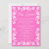 Invitation Joli rose Fiesta Talavera Quinceanera mexicaine (Devant)