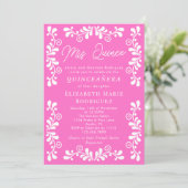 Invitation Joli rose Fiesta Talavera Quinceanera mexicaine (Debout devant)