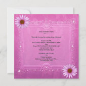 Invitation Joli rose Fleurs d'anniversaire n'importe quel âge (Dos)