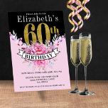 Invitation Joli rose Floral Or 60e anniversaire<br><div class="desc">Joli rose Floral Or et Noir 60e anniversaire pour les femmes. Il Est Facile De Changer L'Exemple De Texte En Vous Propre En Cliquant Sur Personnaliser. Cliquez Sur Personnaliser Pour Modifier Le Type De Police, La Couleur De Police Ou La Taille De Police Ou Pour Ajouter/Supprimer/Modifier Le Texte Ou Les...</div>