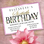 Invitation Joli rose Floral Or 60e anniversaire<br><div class="desc">Jolie Fleurs Roses Or 60ème Anniversaire Invitation Pour Femmes. Il Est Facile De Modifier Les Informations De L'Exemple En Cliquant Sur Personnaliser. Cliquez Sur Personnaliser Pour Modifier Le Type De Police, La Couleur De Police, La Taille De Police Ou Pour Ajouter/Supprimer/Modifier Le Texte Ou Les Éléments De Création. Ces Invitations...</div>