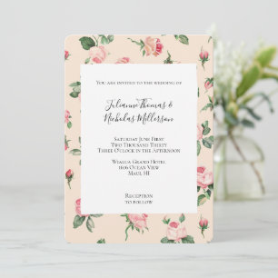 Invitation Joli Rose Floral Rose Peach Mariage