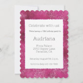 Invitation Joli rose Glitzy Parties scintillant étincelante 1 (Devant)