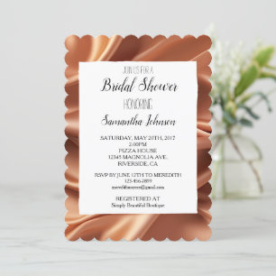 Invitation Joli Rose Gold Faux Fête des mariées satinée