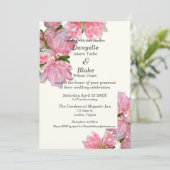 Invitation Joli rose ivoire Floral Moderne Mariage classique (Debout devant)