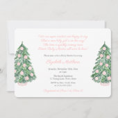 Invitation Joli rose Noël Chinoiserie Baby shower fille (Devant)