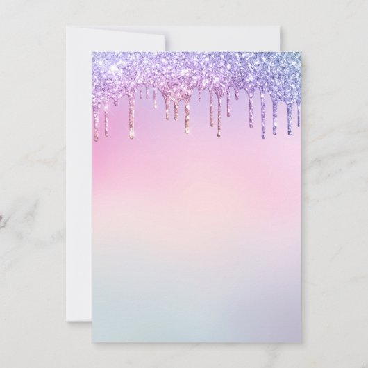 Invitation Joli rose Parties scintillant Gradient Sweet 16 An (Dos)
