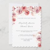 Invitation Joli rose, Peach Fuzz, Mariage Aquarelle (Devant)