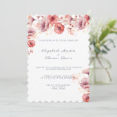 Invitation Joli rose, Peach Fuzz, Mariage Aquarelle (Debout devant)