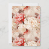 Invitation Joli rose Rose de crème florale Mariage (Dos)