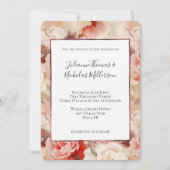 Invitation Joli rose Rose de crème florale Mariage (Devant)