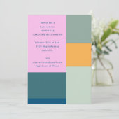 Invitation Joli rose rose géométrique Baby shower unique (Debout devant)