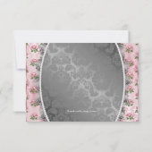 Invitation Joli rose rose rose rose et Baby shower gris (Dos)