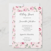 Invitation Joli rose Roses Baby shower Floral (Devant)