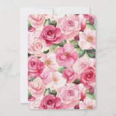 Invitation Joli rose Roses Floral Anniversaire (Dos)