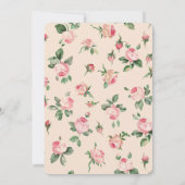 Invitation Joli rose Roses Floral Anniversaire (Dos)