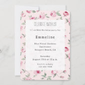 Invitation Joli rose Roses Floral Anniversaire (Devant)
