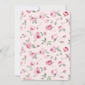 Invitation Joli rose Roses Mariage Floral (Dos)