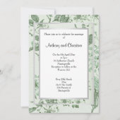 INVITATION JOLI ROSE SAGE GREEN SILVER MARIAGE (Devant)