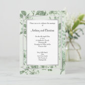 INVITATION JOLI ROSE SAGE GREEN SILVER MARIAGE (Debout devant)