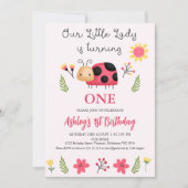 Invitation Joli rouge noir Notre petite coccinelle 1er annive (Devant)