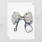 Invitation Joli Ruban Coquette Mignonne Infirmière (Devant / Derrière)