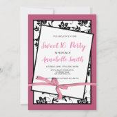 Invitation joli ruban rose doux 16 (Dos)
