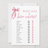 Invitation Joli ruban rose moderne qui a été où jeu (Devant)