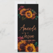 Invitation Joli Rustique Burnt Orange Floral Wedding Programm (Devant)