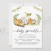 Invitation Joli Safari Genre Neutre Bébé Parsemer (Devant)