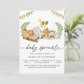Invitation Joli Safari Genre Neutre Bébé Parsemer (Debout devant)