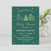 Invitation Joli sapin de Noël Baby shower garçon d'hiver (Debout devant)