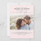 Invitation Joli Script Élégant Photo superposition Mariage ro (Devant)